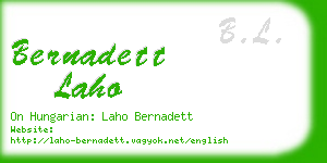 bernadett laho business card